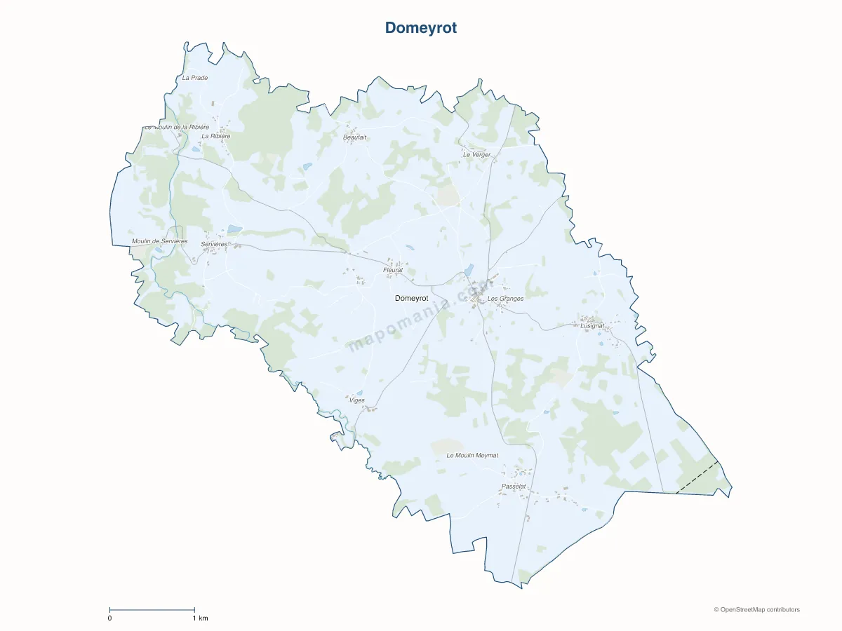 Carte de Domeyrot à personnaliser