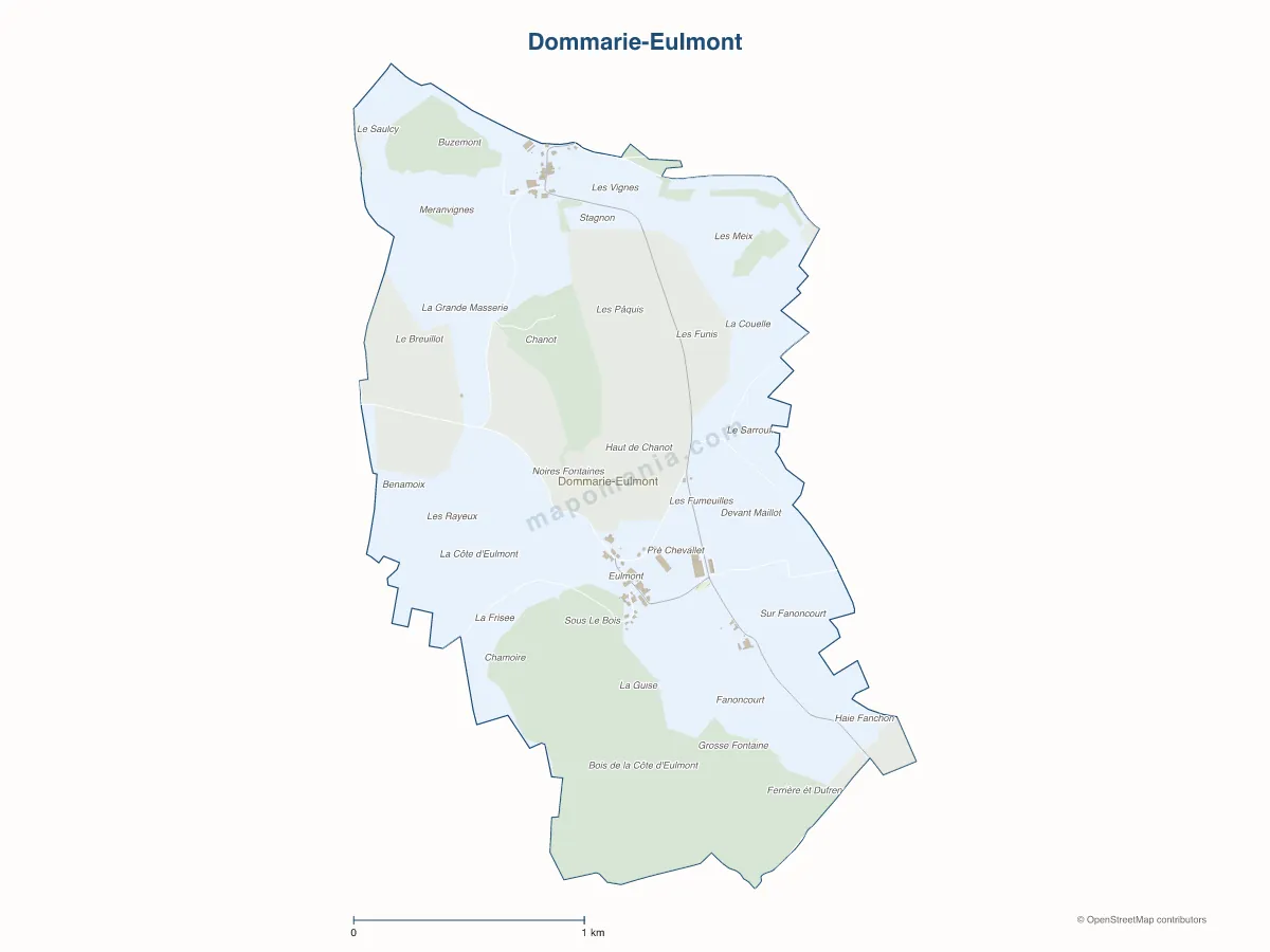 Carte de Dommarie-Eulmont à personnaliser