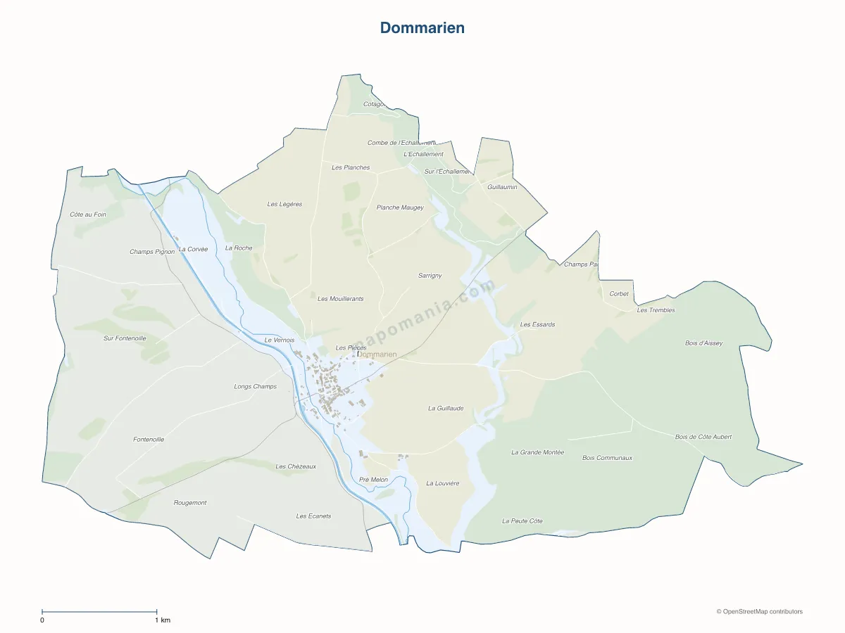 Carte de Dommarien à personnaliser