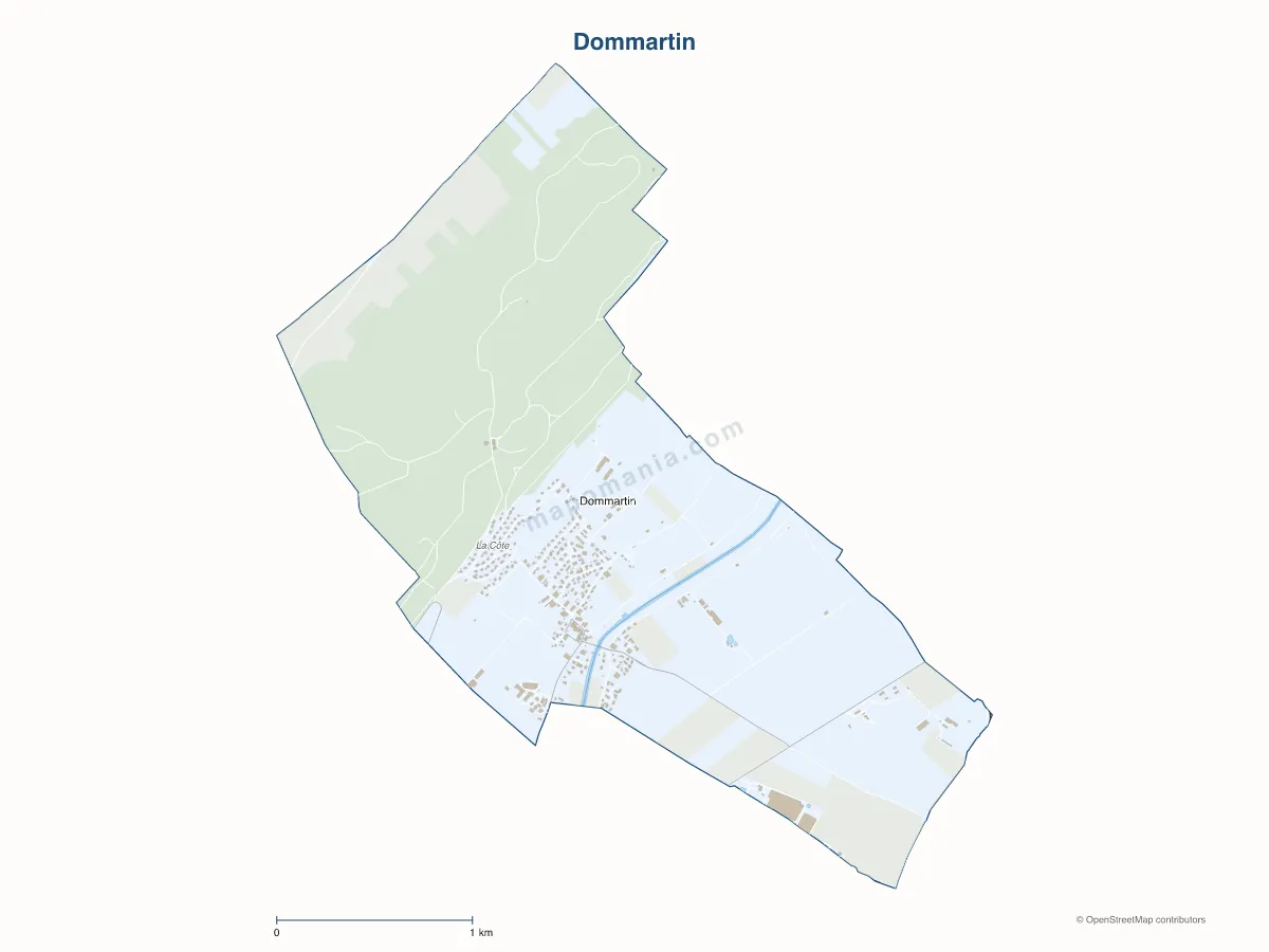 Carte de Dommartin à personnaliser