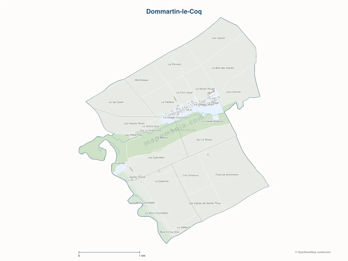 Carte de Dommartin-le-Coq à personnaliser