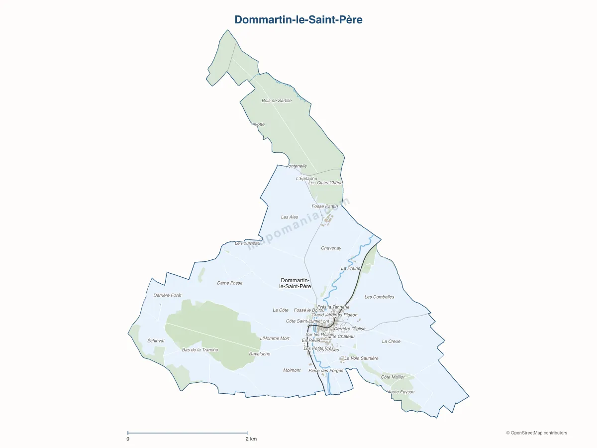 Carte de Dommartin-le-Saint-Père à personnaliser