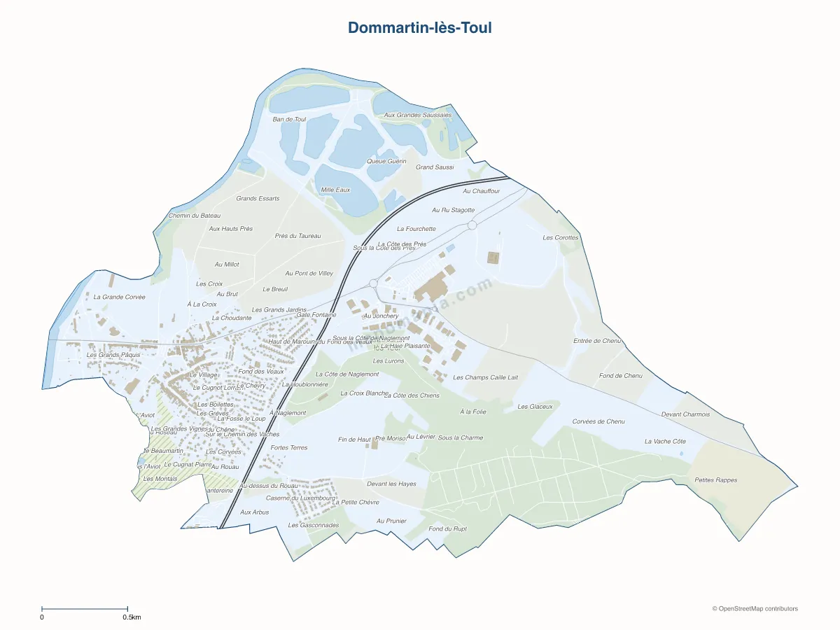 Carte de Dommartin-lès-Toul à personnaliser