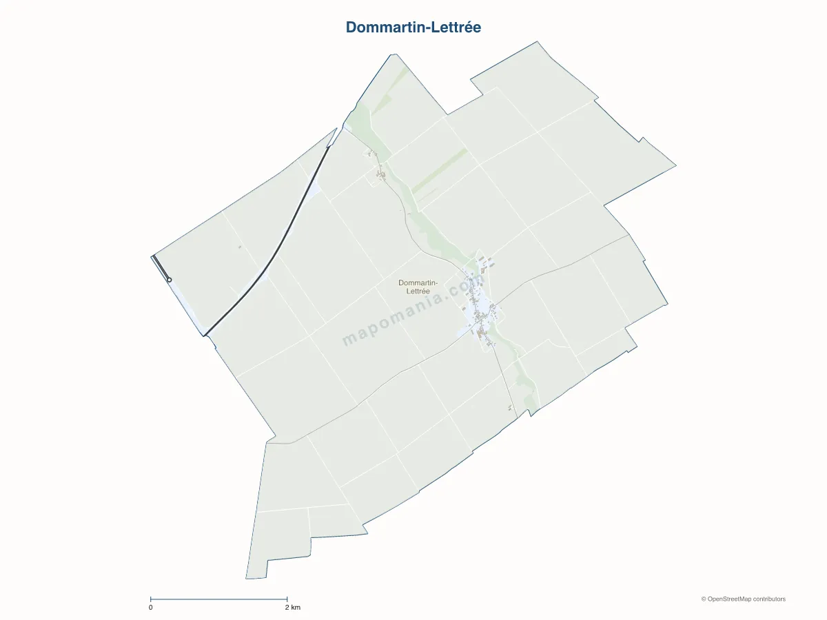 Carte de Dommartin-Lettrée à personnaliser