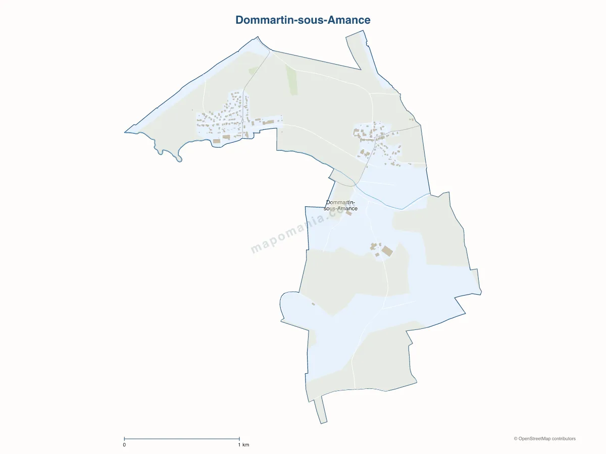 Carte de Dommartin-sous-Amance à personnaliser