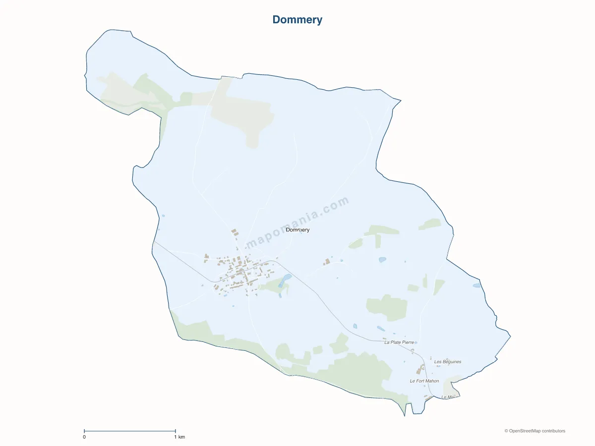 Carte de Dommery à personnaliser