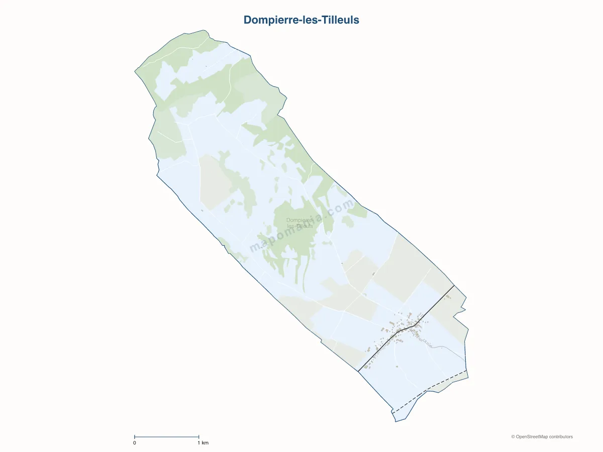 Carte de Dompierre-les-Tilleuls à personnaliser