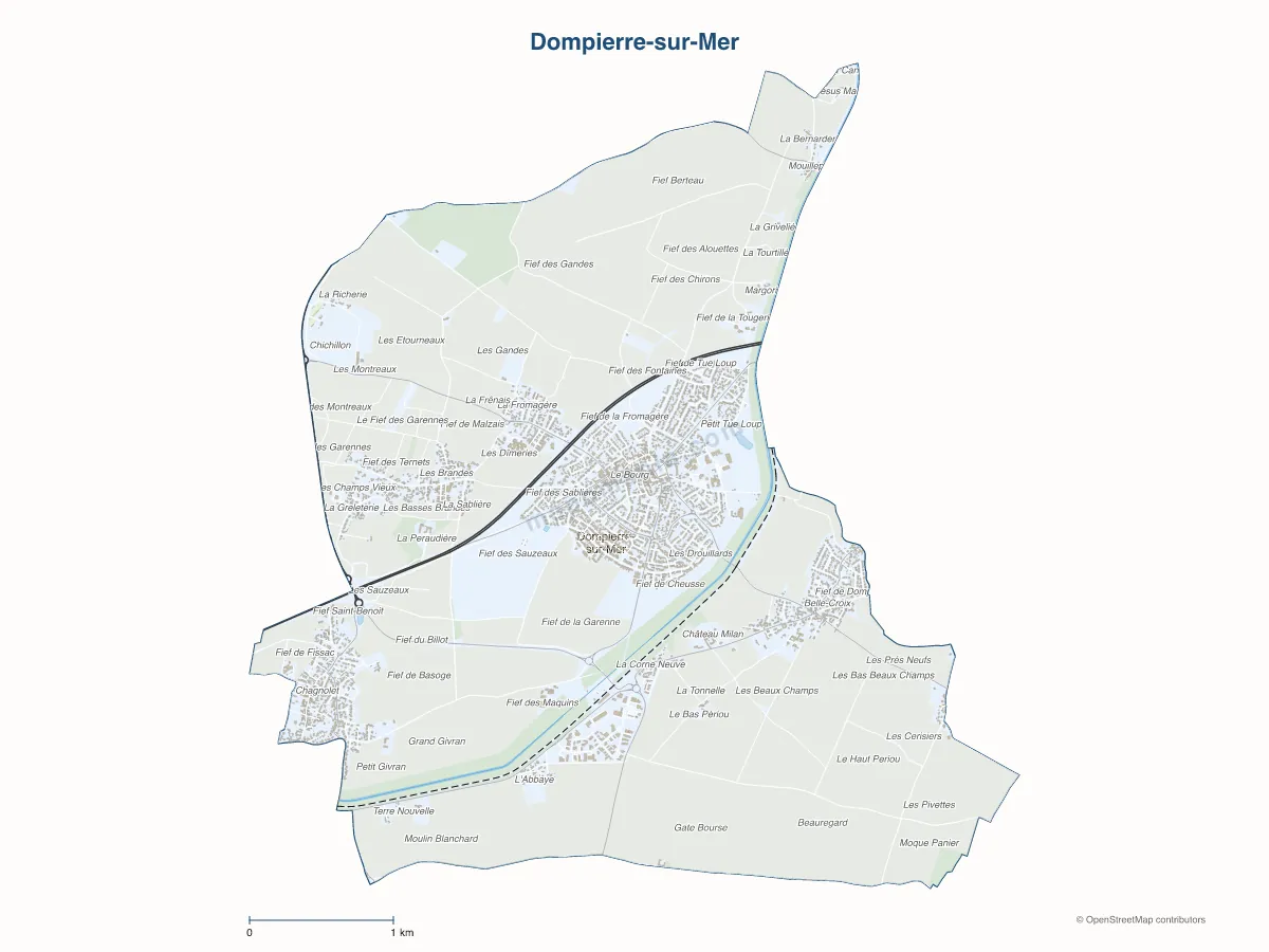 Carte de Dompierre-sur-Mer à personnaliser