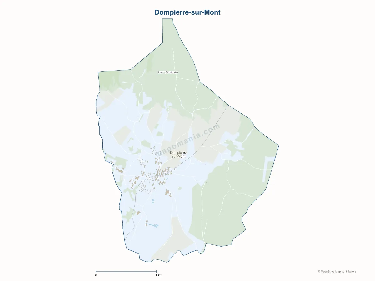 Carte de Dompierre-sur-Mont à personnaliser
