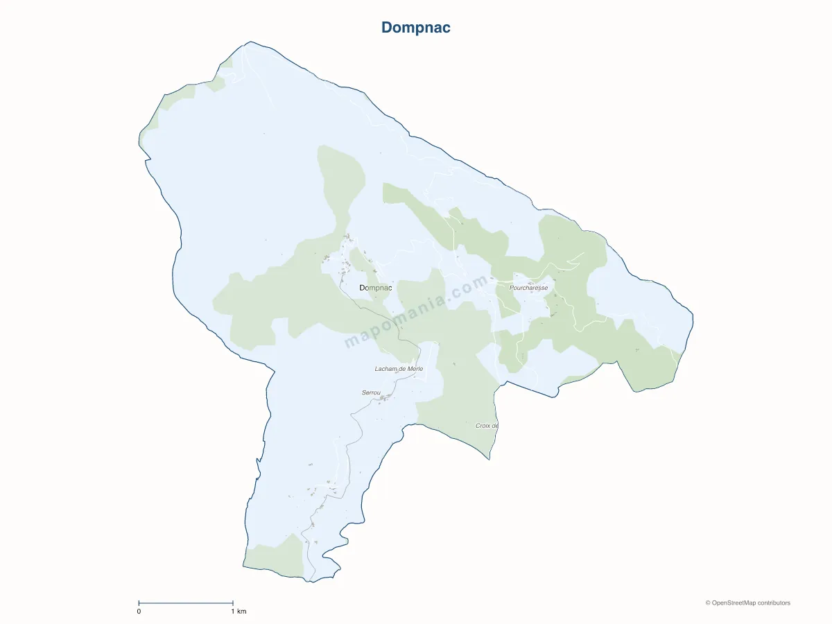 Carte de Dompnac à personnaliser
