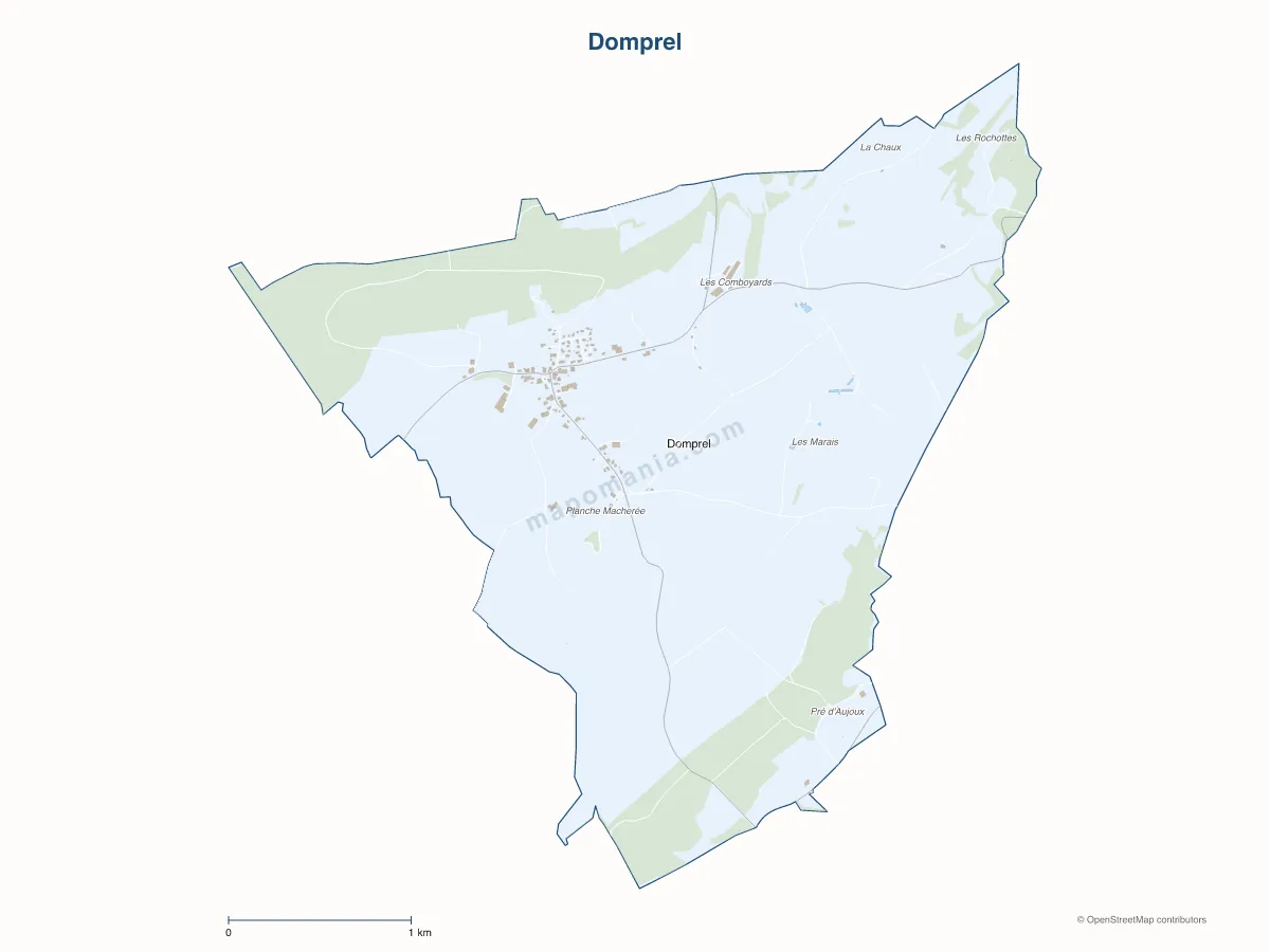 Carte de Domprel à personnaliser
