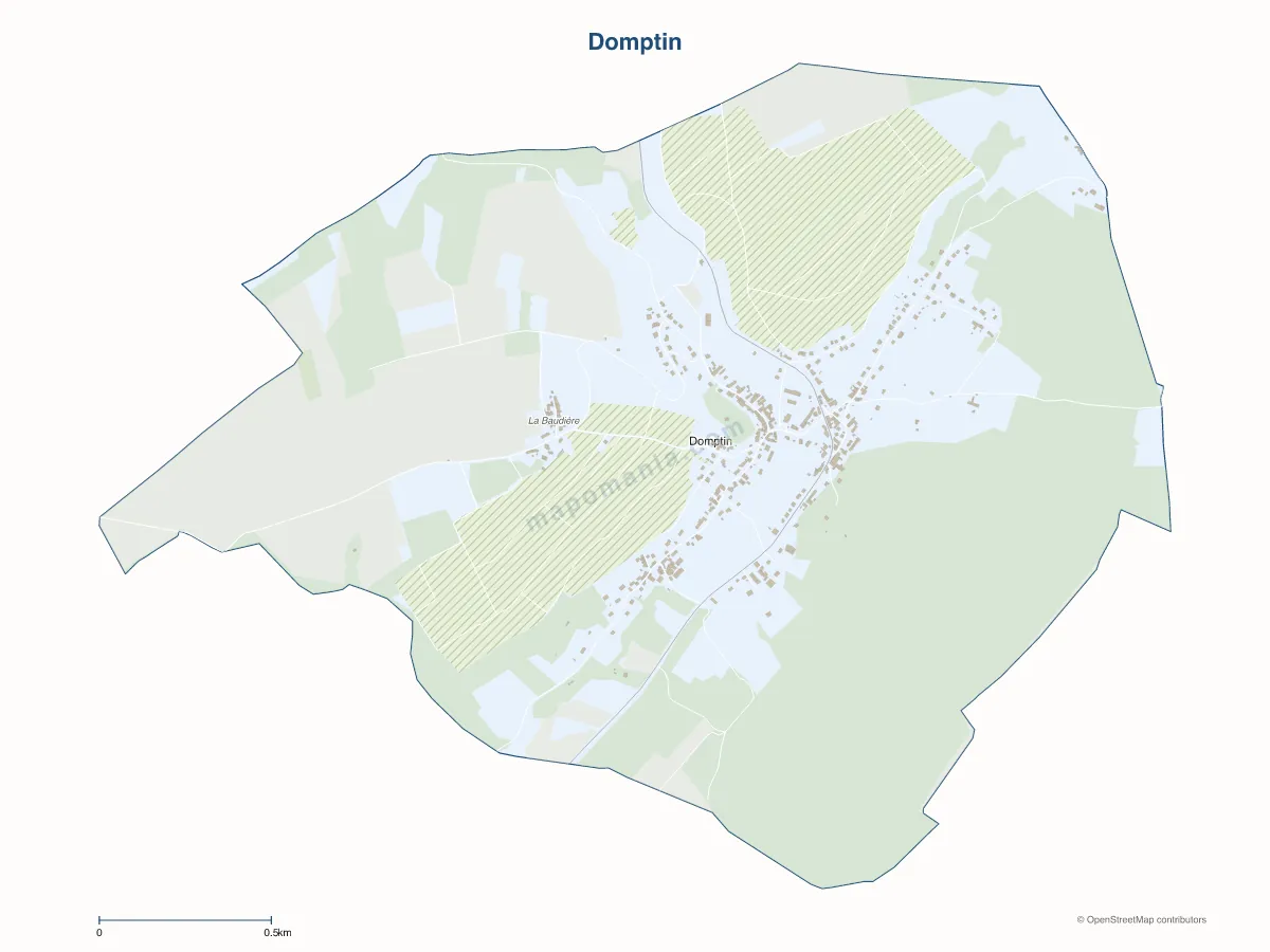 Carte de Domptin à personnaliser
