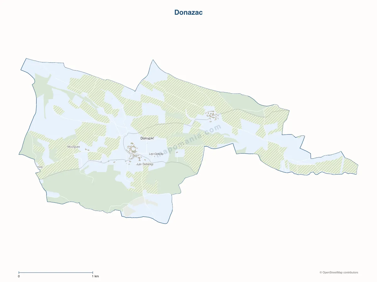 Carte de Donazac à personnaliser
