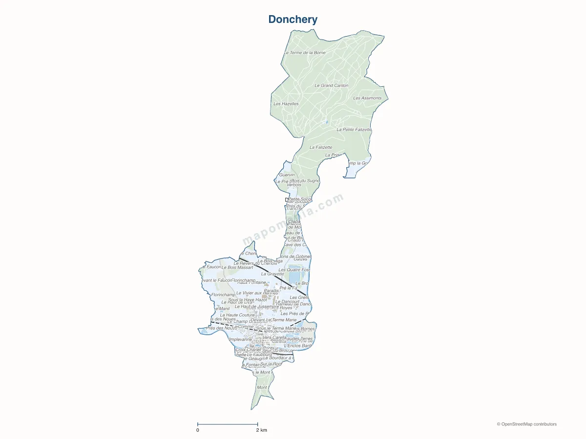 Carte de Donchery à personnaliser