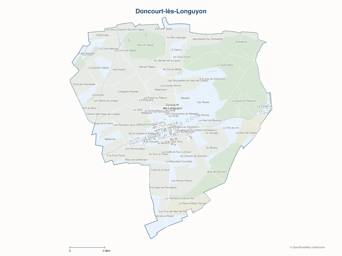 Carte de Doncourt-lès-Longuyon à personnaliser