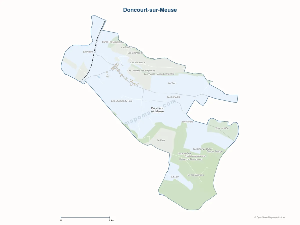 Carte de Doncourt-sur-Meuse à personnaliser