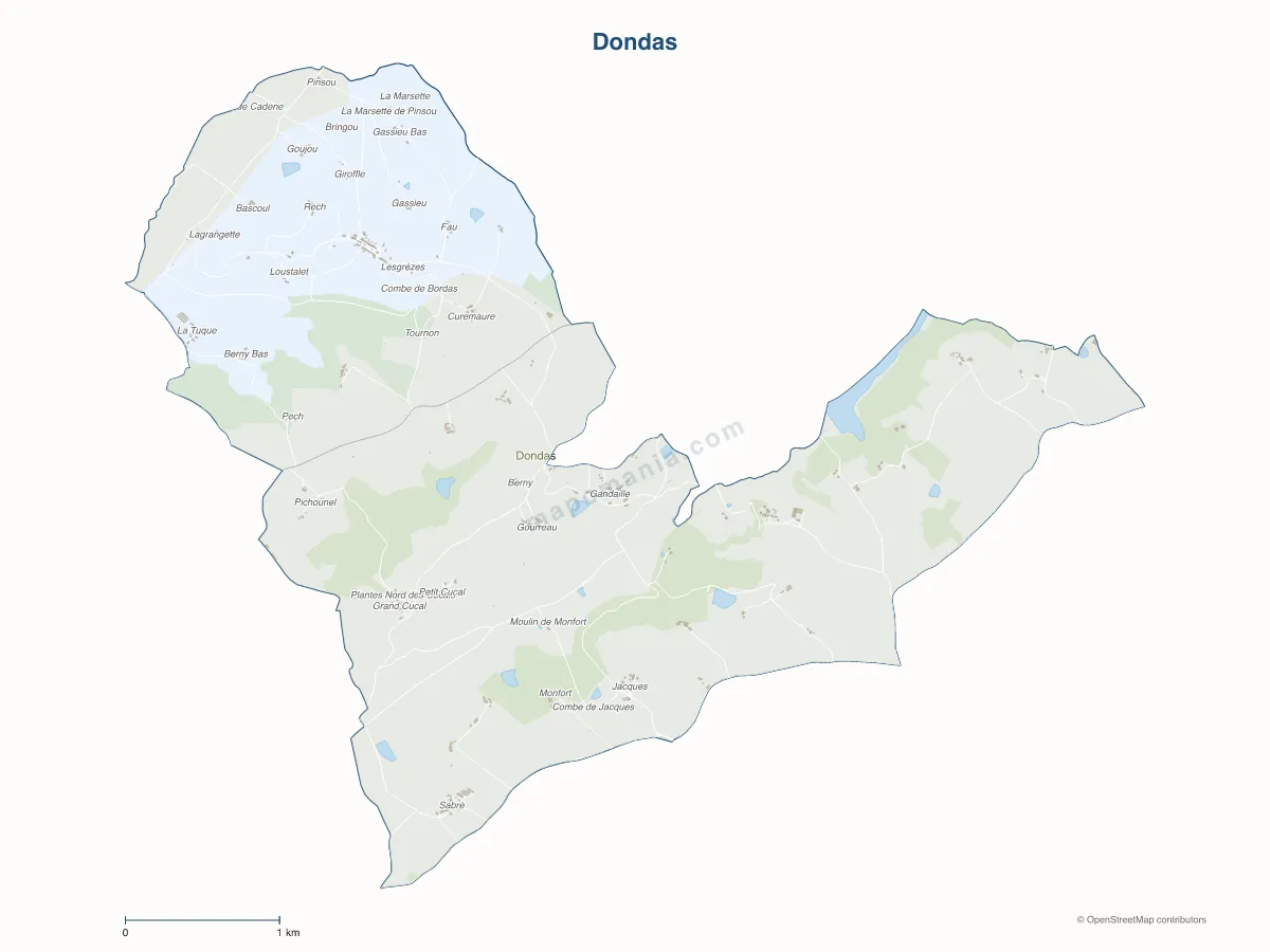 Carte de Dondas à personnaliser