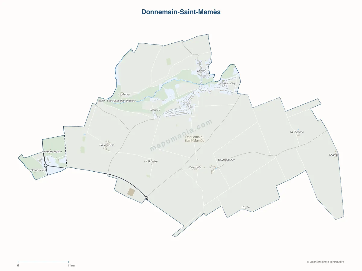 Carte de Donnemain-Saint-Mamès à personnaliser