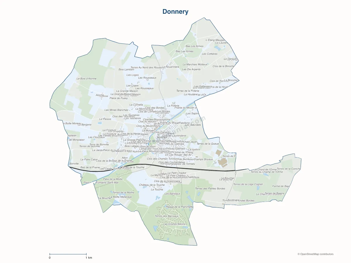 Carte de Donnery à personnaliser