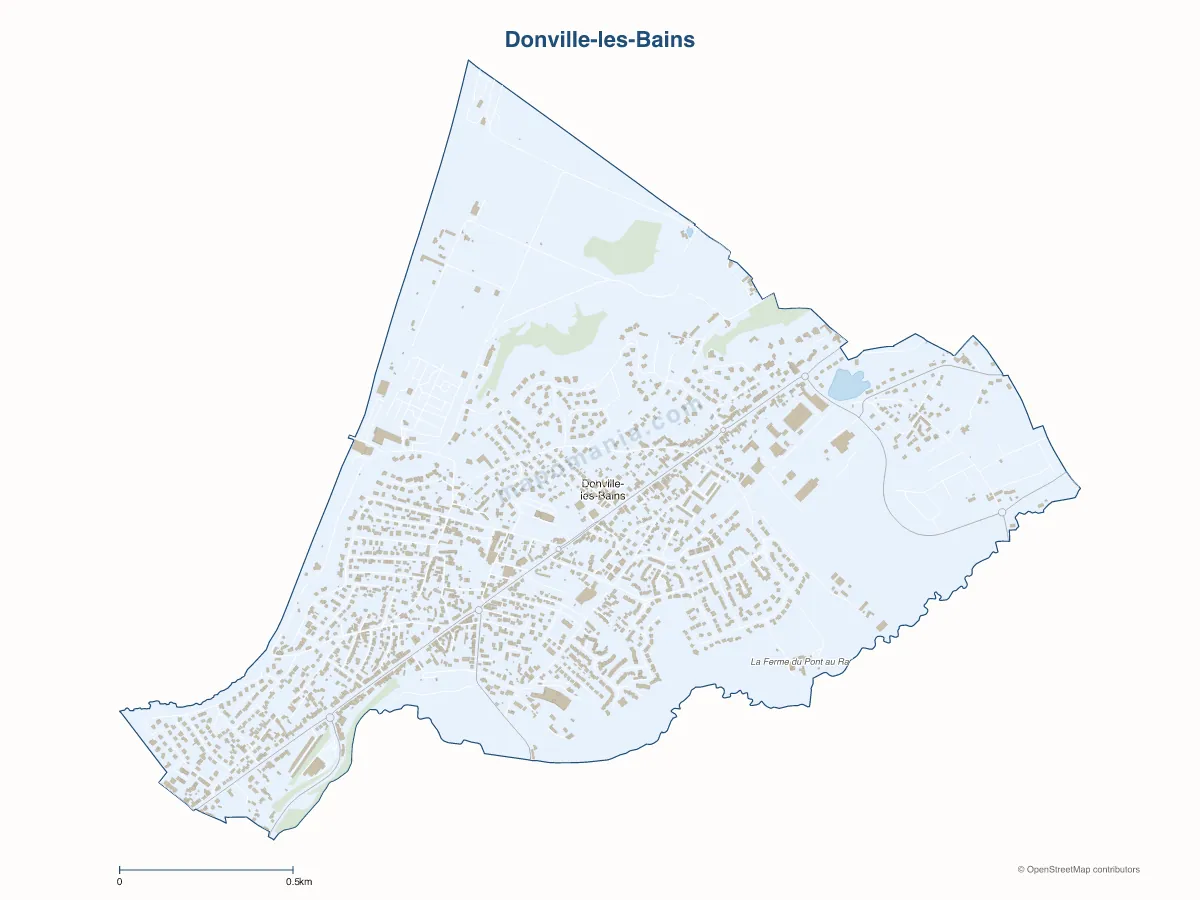 Carte de Donville-les-Bains à personnaliser