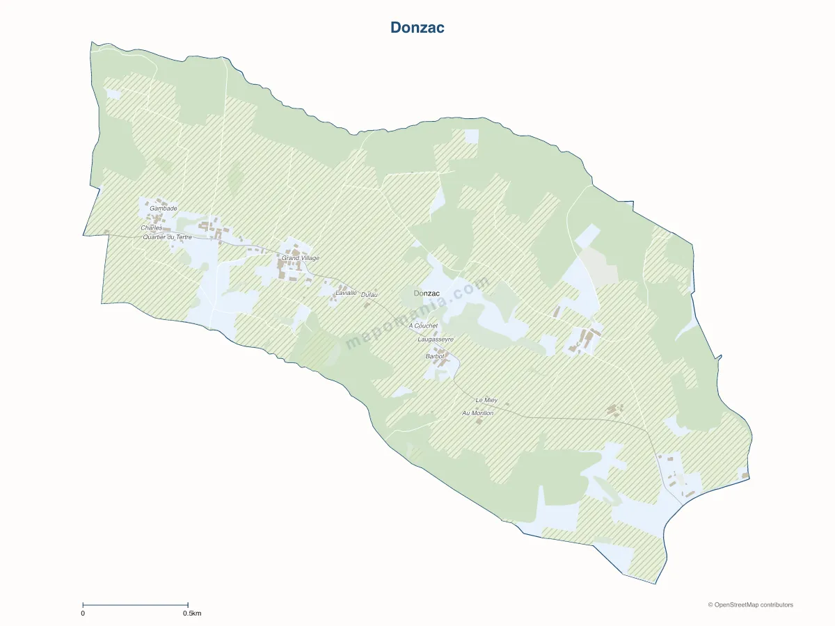 Carte de Donzac à personnaliser