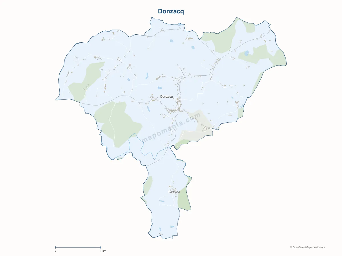 Carte de Donzacq à personnaliser
