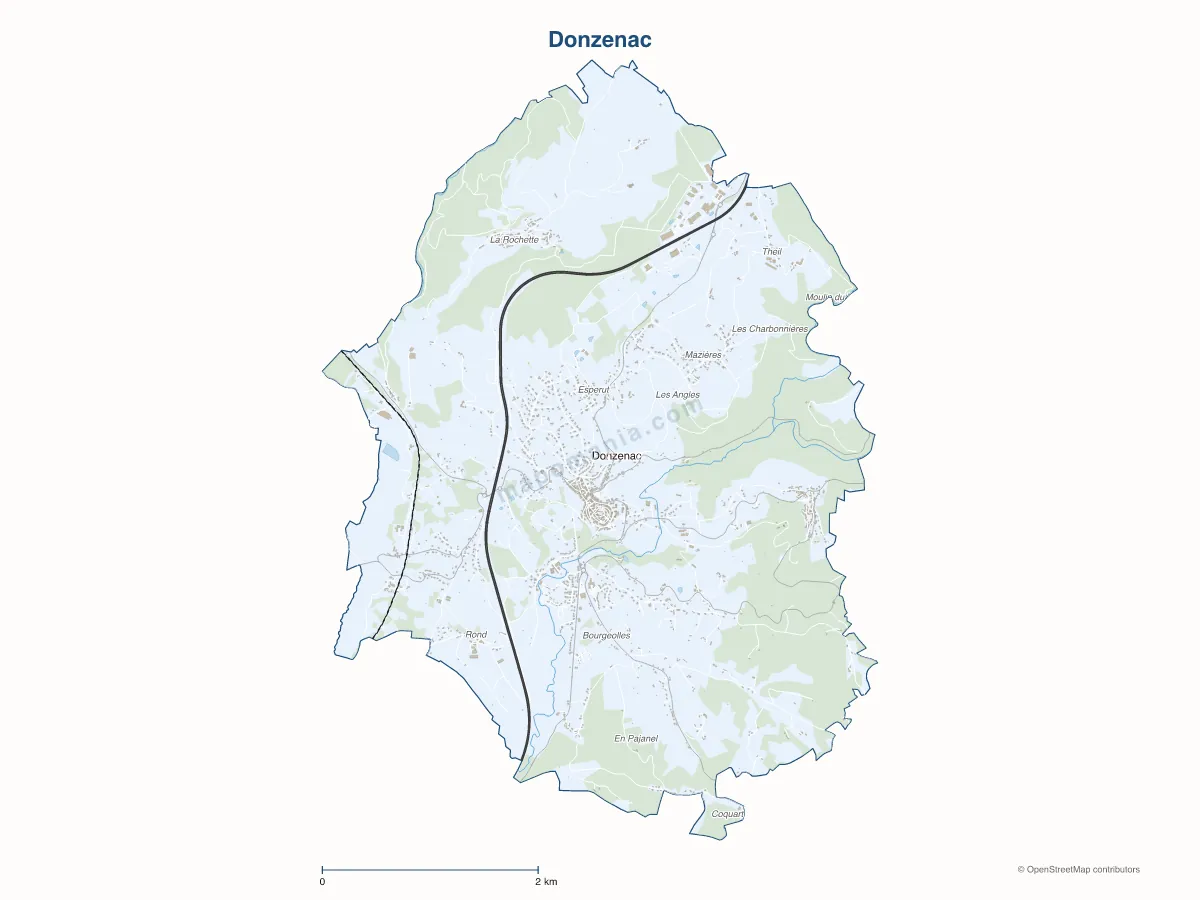 Carte de Donzenac à personnaliser