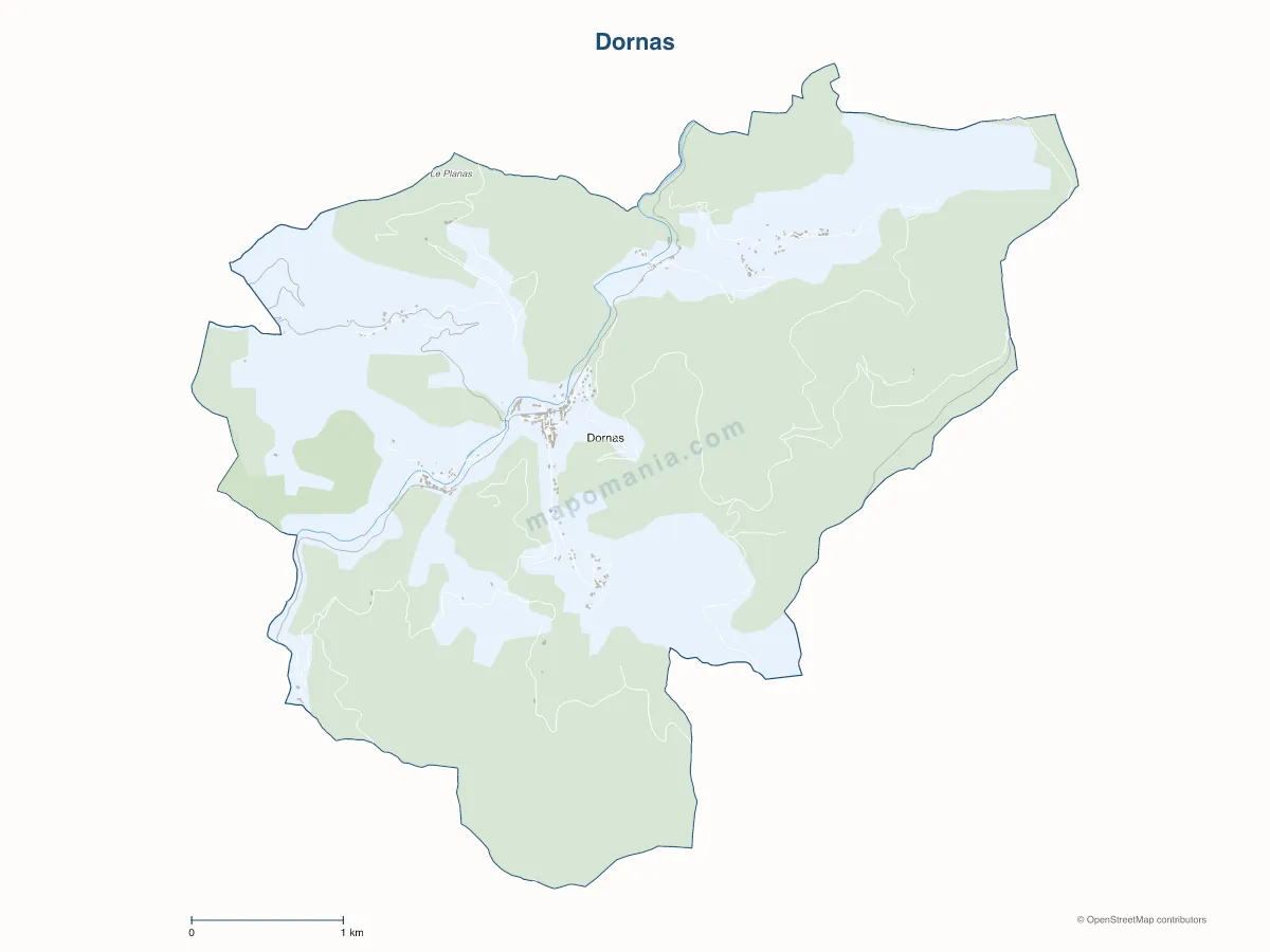 Carte de Dornas à personnaliser