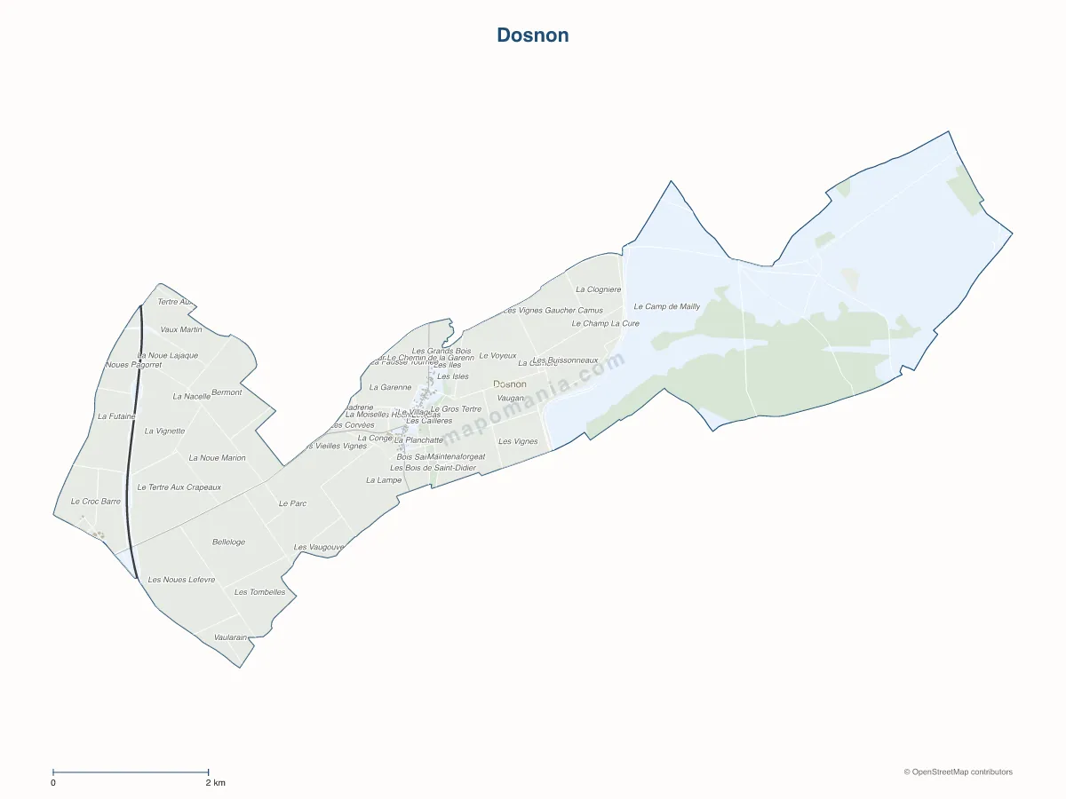 Carte de Dosnon à personnaliser