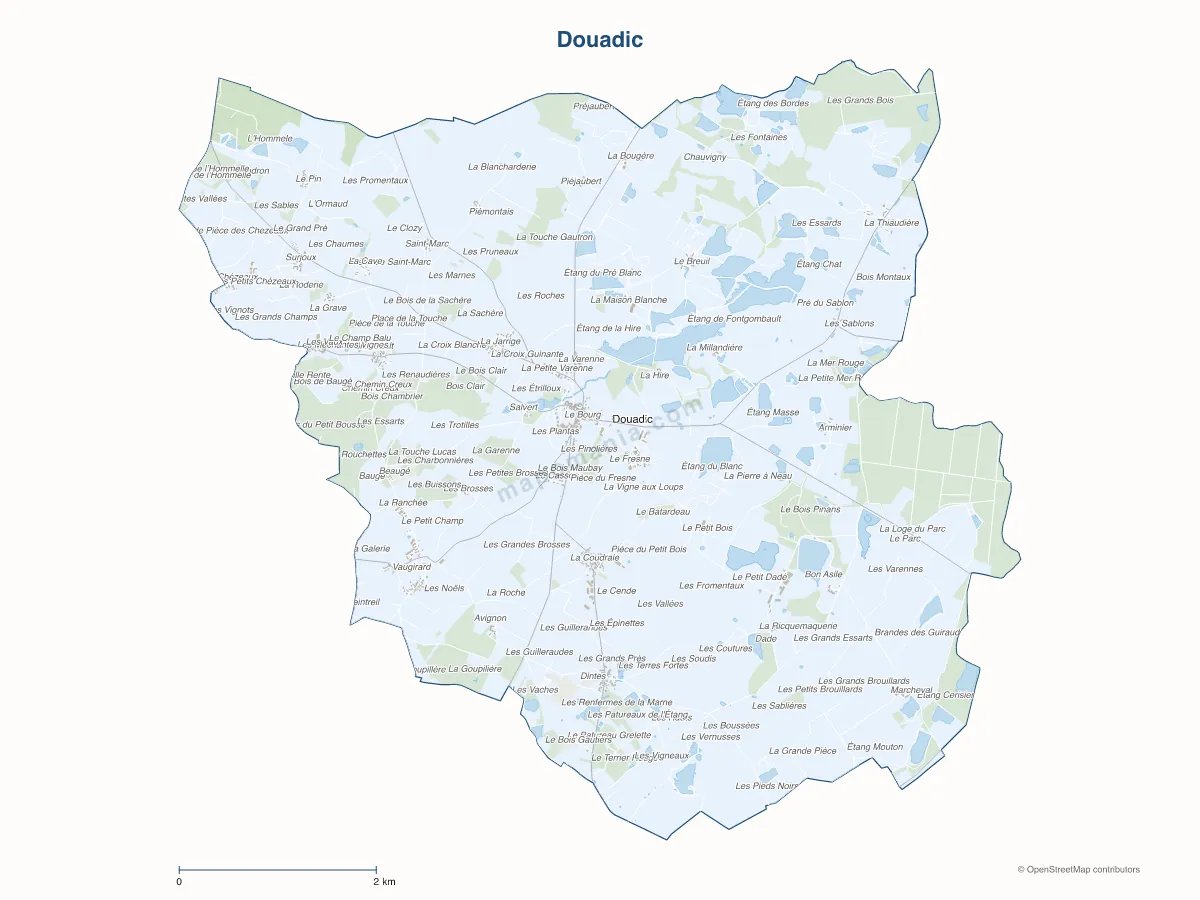 Carte de Douadic à personnaliser