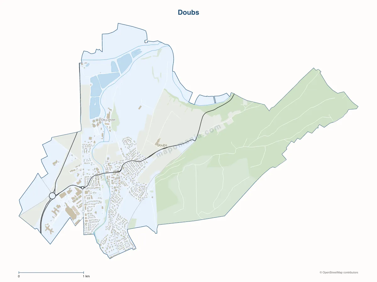 Carte de Doubs à personnaliser