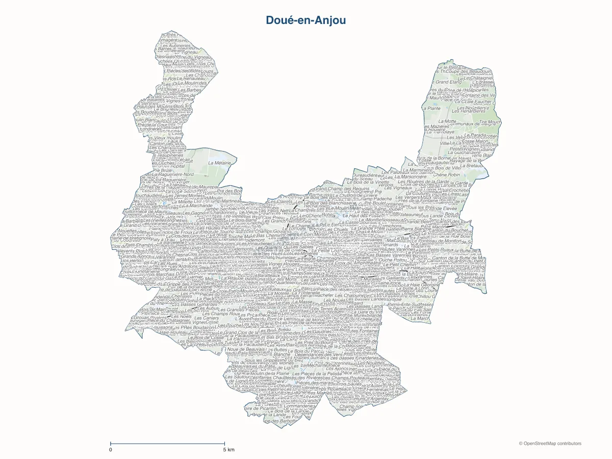 Carte de Doué-en-Anjou à personnaliser
