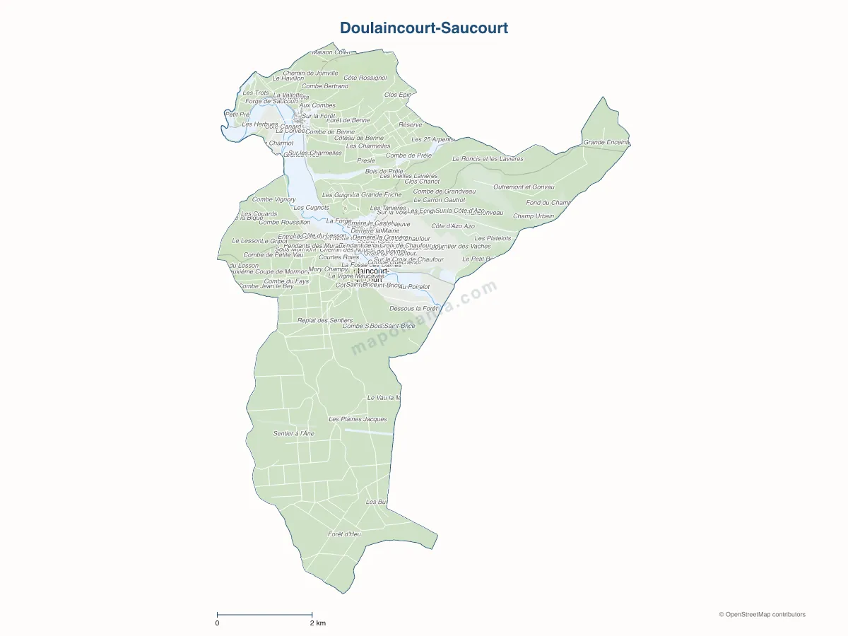 Carte de Doulaincourt-Saucourt à personnaliser