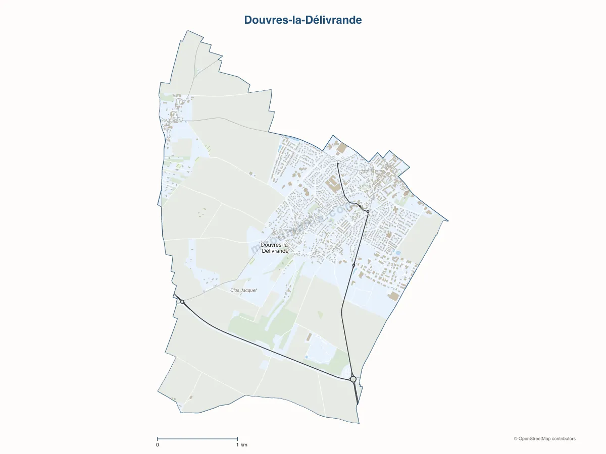 Carte de Douvres-la-Délivrande à personnaliser