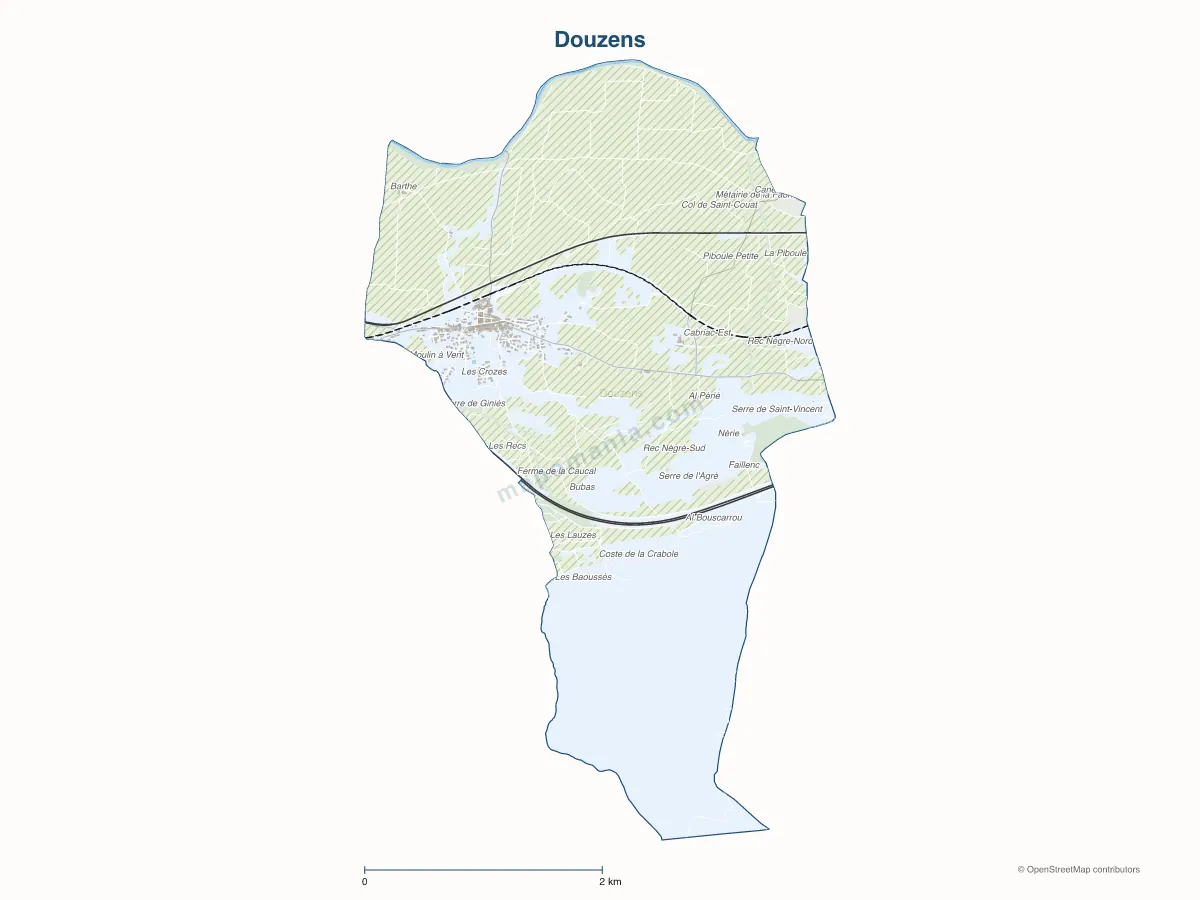Carte de Douzens à personnaliser