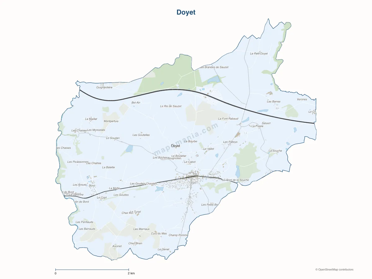 Carte de Doyet à personnaliser