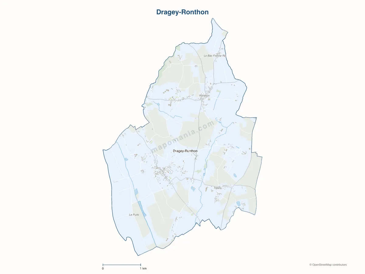 Carte de Dragey-Ronthon à personnaliser