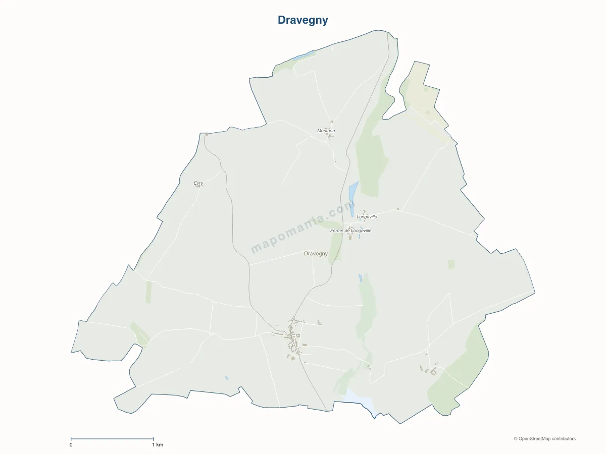 Carte de Dravegny à personnaliser