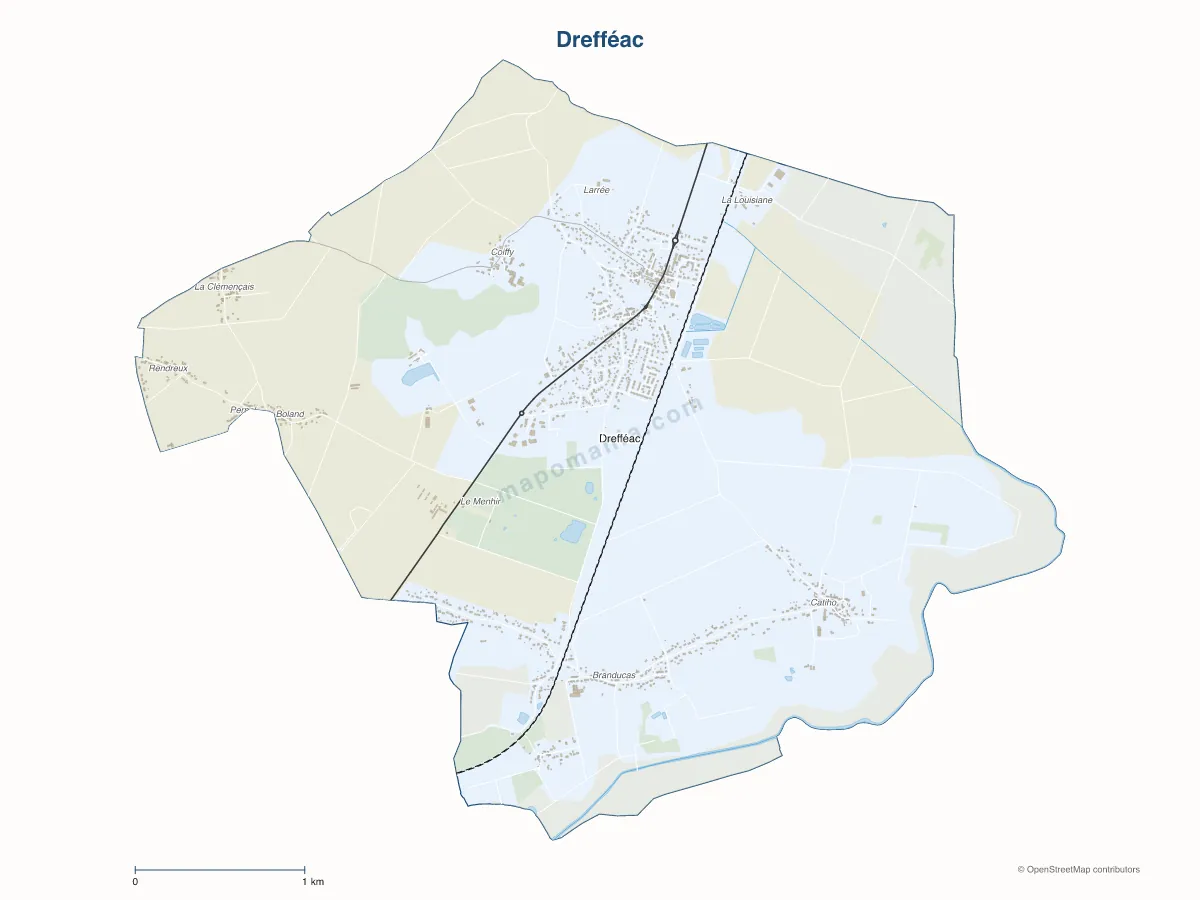 Carte de Drefféac à personnaliser