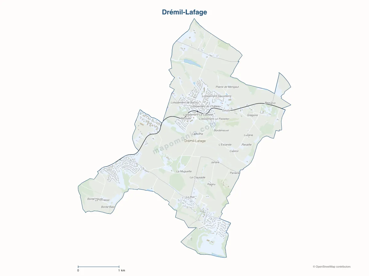Carte de Drémil-Lafage à personnaliser
