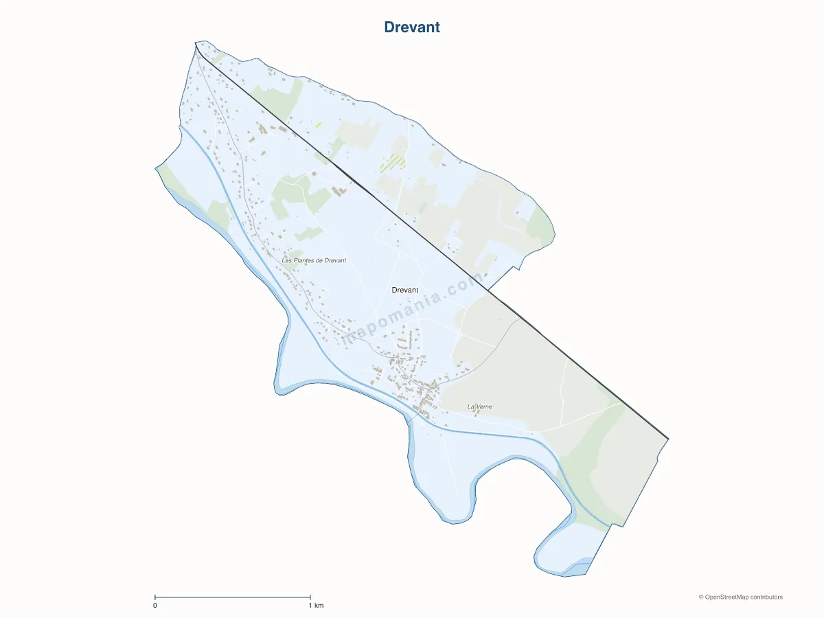 Carte de Drevant à personnaliser