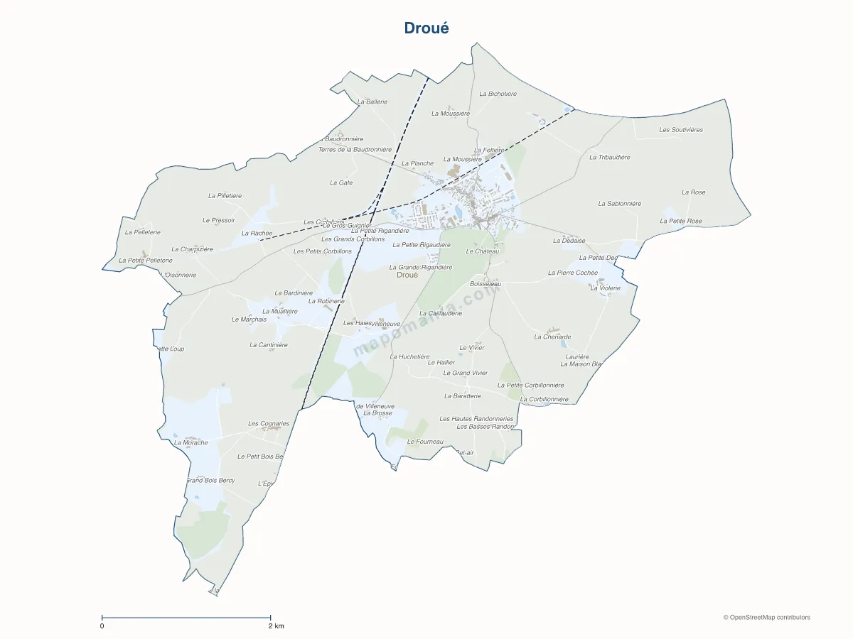 Carte de Droué à personnaliser