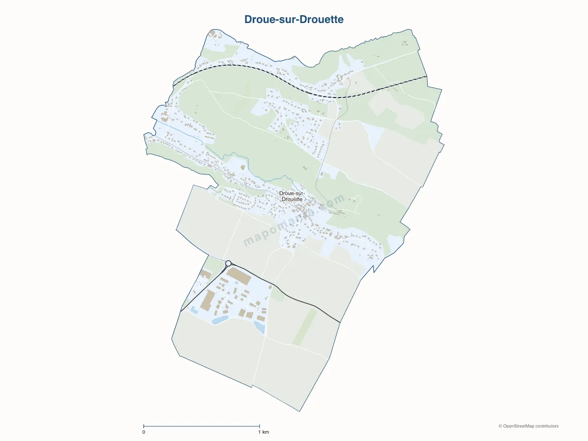 Carte de Droue-sur-Drouette à personnaliser