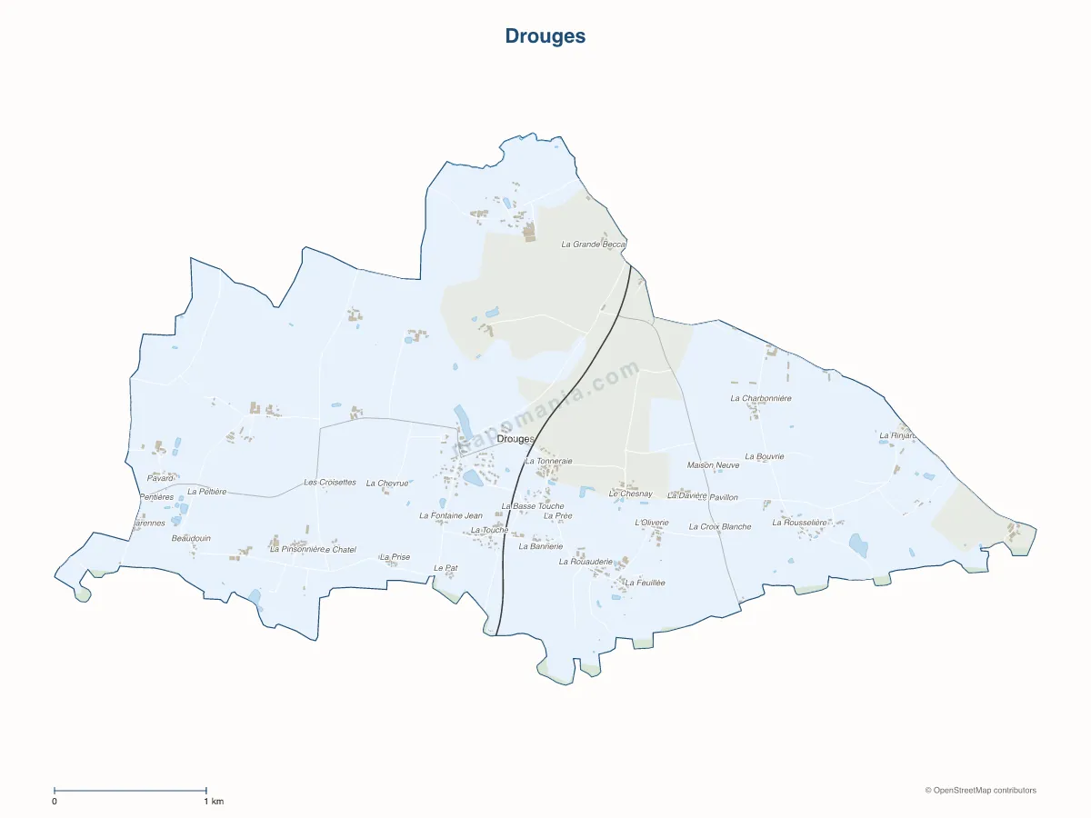 Carte de Drouges à personnaliser