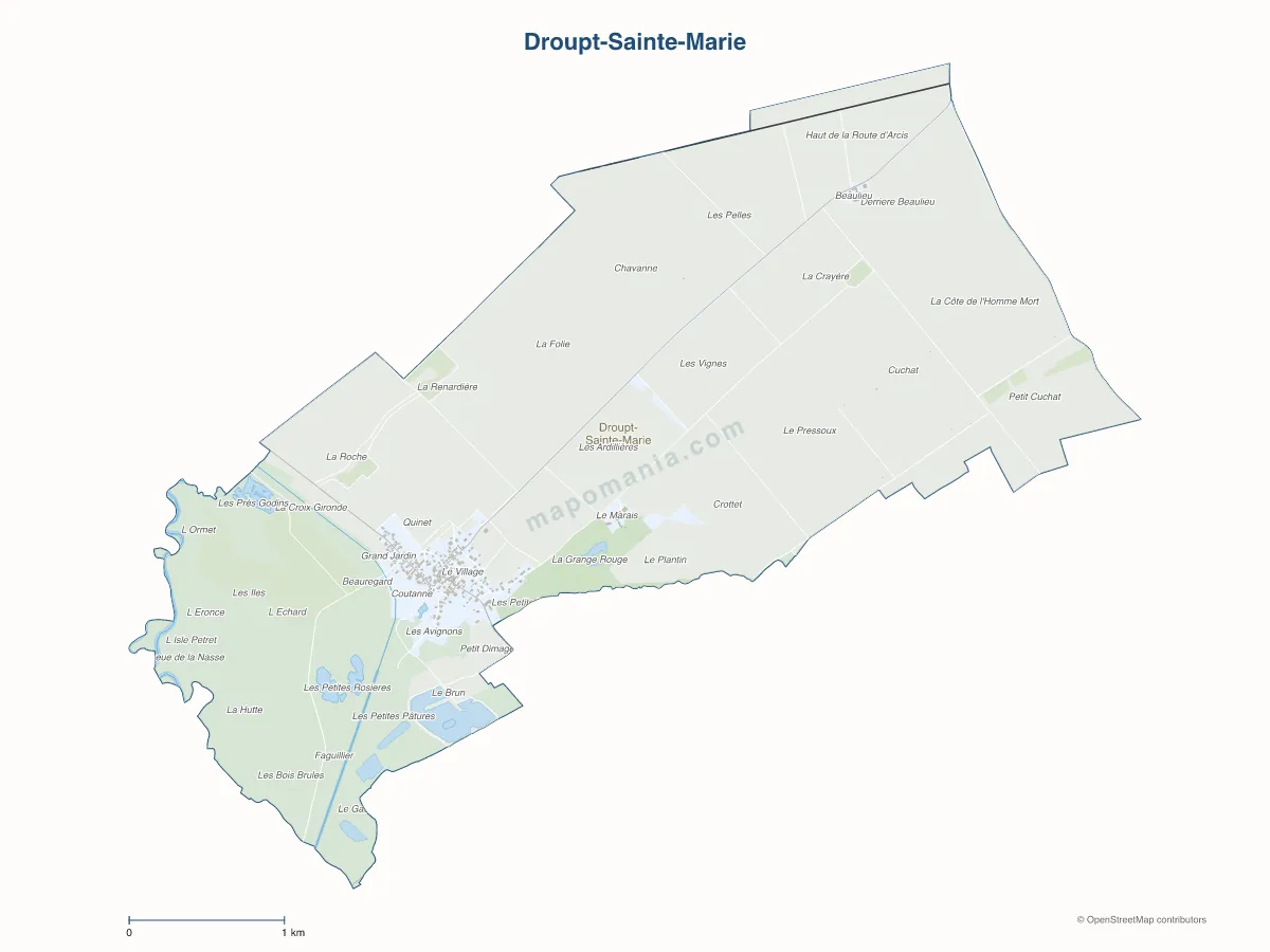 Carte de Droupt-Sainte-Marie à personnaliser