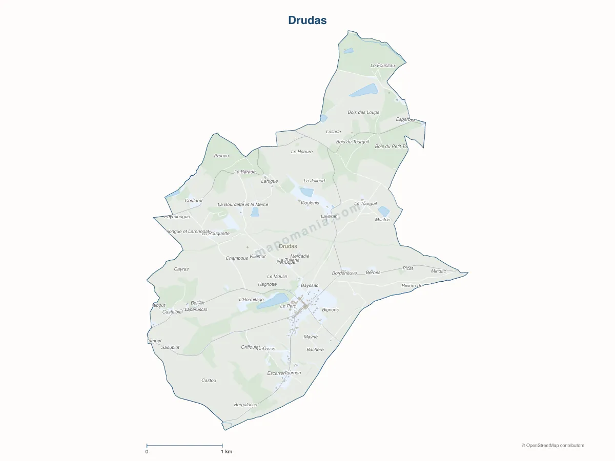 Carte de Drudas à personnaliser
