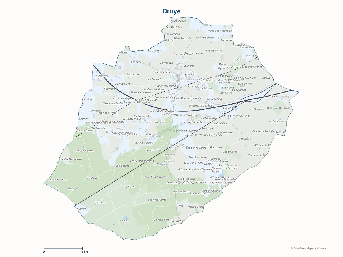 Carte de Druye à personnaliser