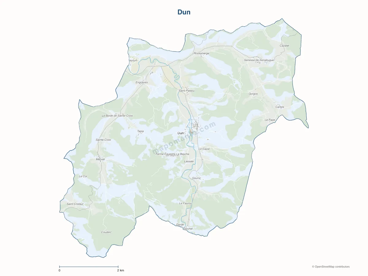 Carte de Dun à personnaliser