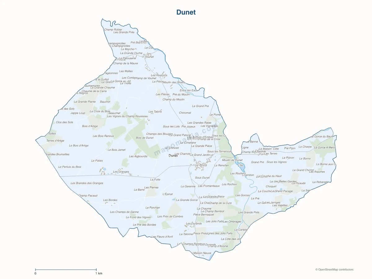 Carte de Dunet à personnaliser