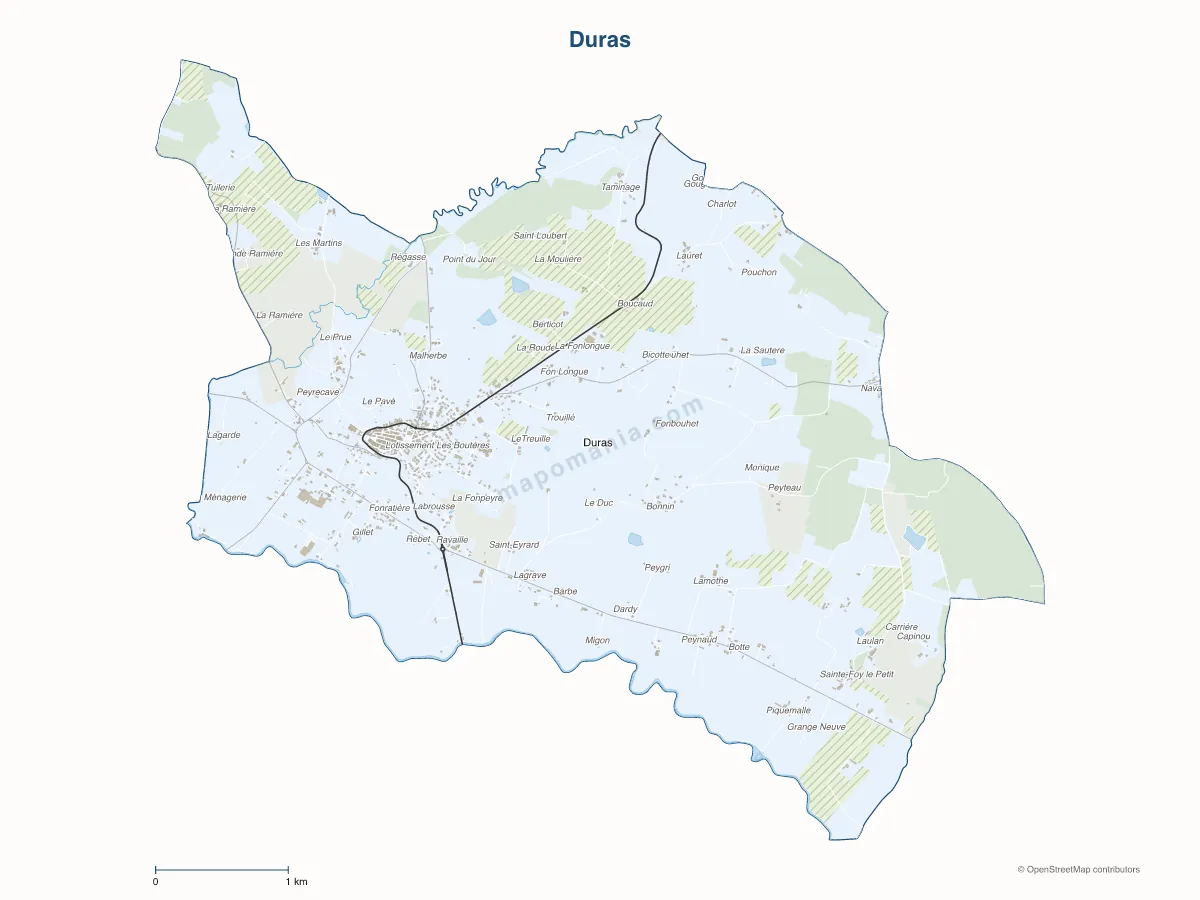 Carte de Duras à personnaliser